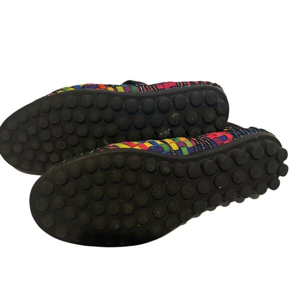 Bernie Mev. Size 37 Rainbow Pride Basket Weave Mary Jane Shoes Multicolored - Picture 6 of 7